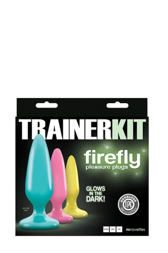 Набор анальных светящихся пробок разных цветов и разных размеров NS Novelties Firefly trainer kit multicolor - 2
