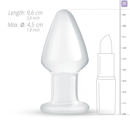 Стеклянная анальная пробка с возможностью нагревания Gildo Glass Buttplug No. 25 - 3