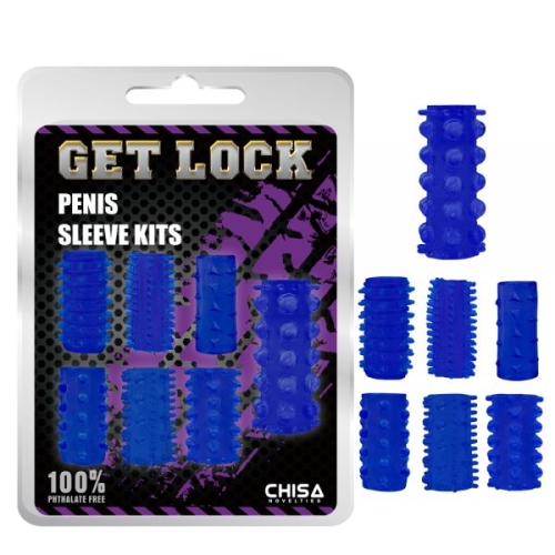 Набір насадок на член для додаткової стимуляції синього кольору Chisa Penis Sleeve Kits - 1