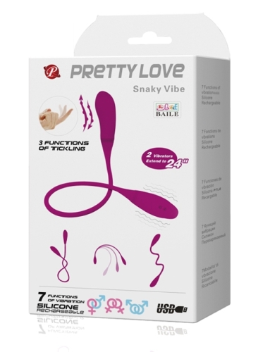 Гнучкий двосторонній вібратор рожевий Pretty Love Snaky Vibe - 11