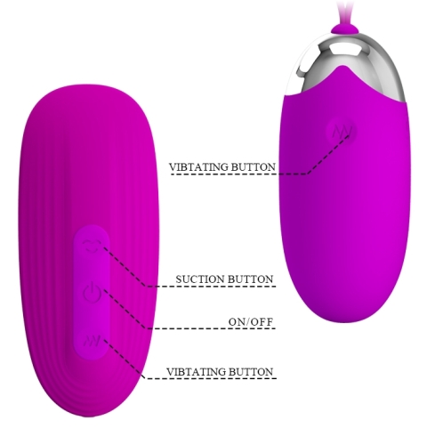 Виброяйцо с вакуумной стимуляцией и пультом ДУ фиолетовое Pretty Love ORTHUS Multifunctional 2 in 1 - 8