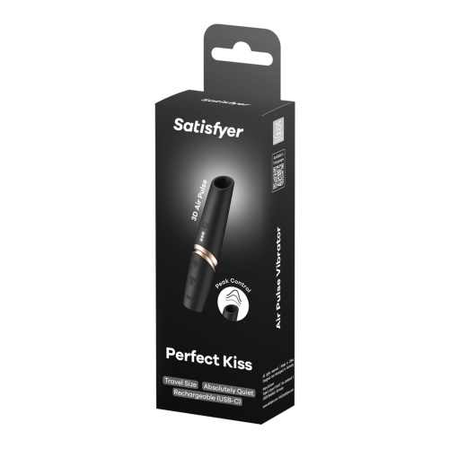 Вакуумний стимулятор для клітора чорного кольору Satisfyer Perfect Kiss - 5