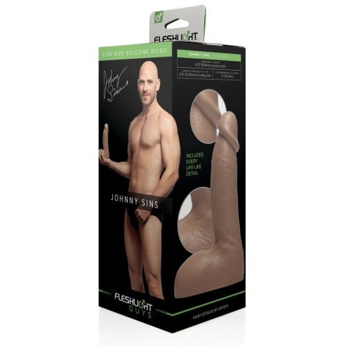 Фаллоимитатор с мошонкой реалистичный порноактера Johnny Sins бежевого цвета Fleshlight Fleshjack - 5