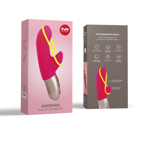 Вибратор со стимуляцией клитора красный Fun Factory Amorino - 9