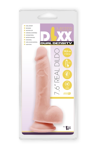 Фаллоимитатор реалистичный на присоске бежевый с двойной плотностью MR. DIXX 7.6INCH DUAL DENSITY DILDO - 2