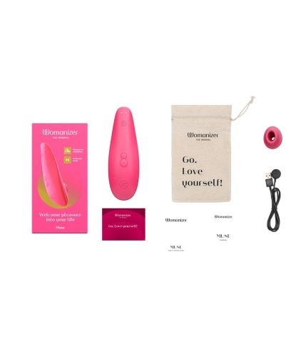 Вакуумний кліторальний стимулятор рожевого кольору Womanizer Muse - 4