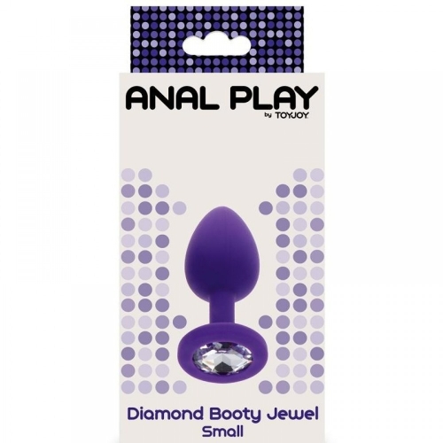 Анальна пробка із кристалом Toy Joy фіолетова S - 4