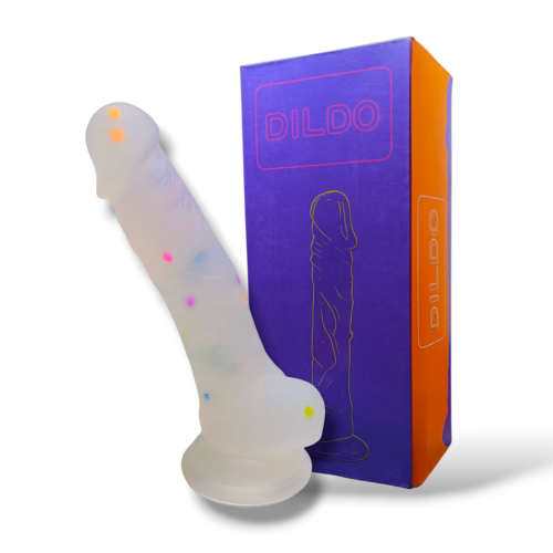 Фалоімітатор реалістичний на напівпрозорий присосці Cottelli Collection Confetti Dildo - 6
