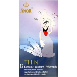Презервативи тонкі з гладкою поверхнею Amor Thin 12 штук