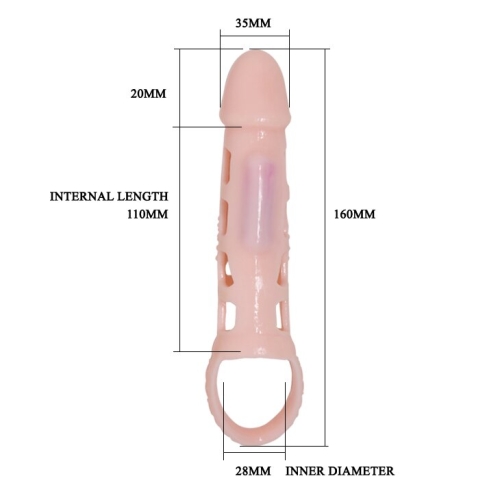 Вібронасадка на член тілесного кольору Lybaile Men extension - 8