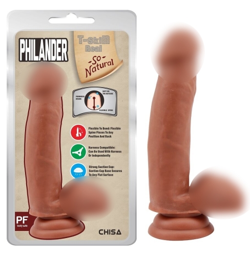 Фалос на присоску реалістичний бежевий CHISA Philander Latin - 1