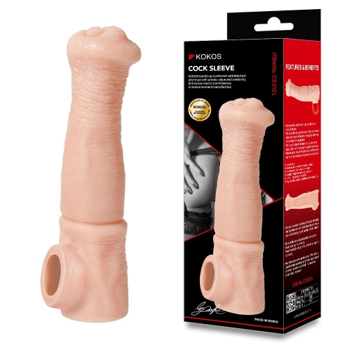 Насадка на член із петлею для мошонки тілесна Kokos Cock Sleeve CS 012 розмір L - 3