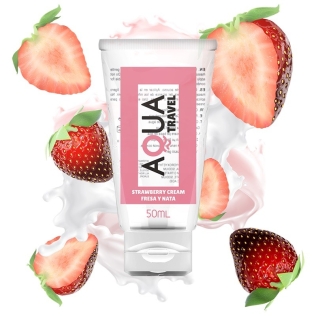 Оральный лубрикант на водной основе во вкусом клубники Aqua Travel Flavour 50мл