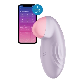 Клиторальный стимулятор с управлением со смартфона сиреневого цвета Satisfyer Tropical tip