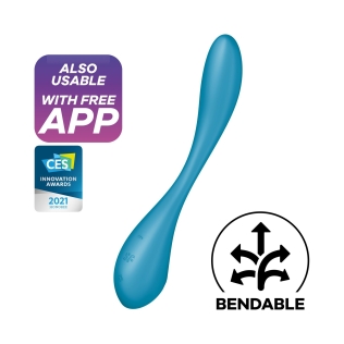Смарт вибратор для точки G голубого цвета Satisfyer Flex 5