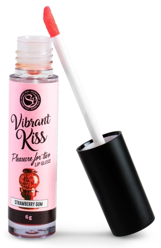 Блиск для губ з ефектом вібрації зі смаком полуничної жуйки Secret Play Vibrant Kiss, 6 грам - 2