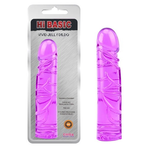 Фаллоимитатор реалистичный рельефный фиолетовый CHISA HI-BASIC VIVID JELLY DILDO - 1