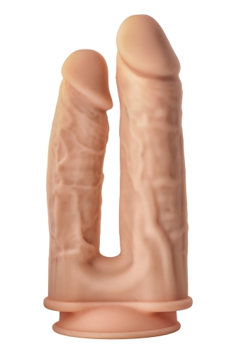 Фаллоимитатор двойной реалистичный на присоске телесного цвета Dream Toys REAL LOVE - 4