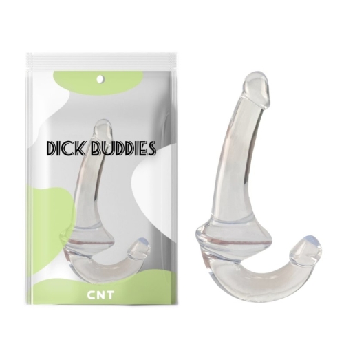 Безперервний подвійний реалістичний страпон прозорого кольору Cnt Crystal Beginner Dildo 7.0 - 1