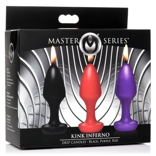 Свечи в форме пробки массажные масла Master Series 3 штуки - 5