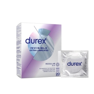 Презервативы ультратонкие латексные с силиконовой смазкой Durex Invisible Extra Lube Ultra Thin 20 штук