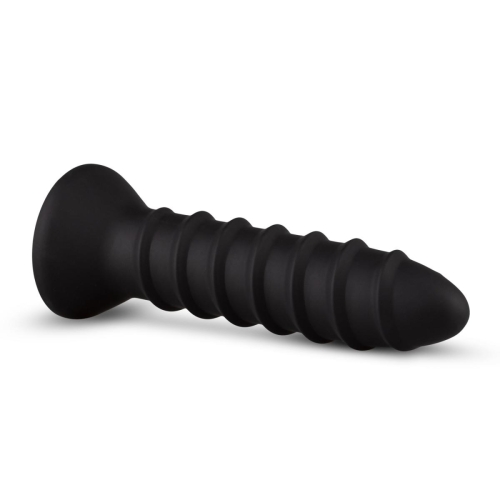 Анальний вібратор із рельєфом чорний EasyToys Screwed розмір S - 2