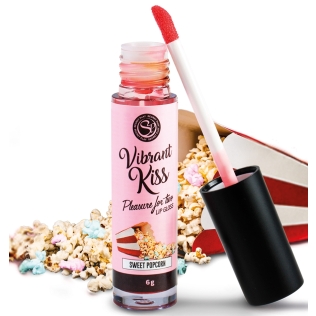 Блиск для губ з ефектом вібрації зі смаком попкорну Secret Play Vibrant Kiss, 6 грам