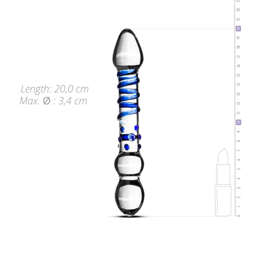 Стеклянный фаллоимитатор ребристый Gildo Glass Dildo No. 21 - 4