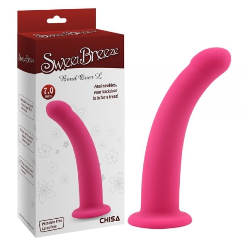 Фалоімітатор силіконовий рожевий для страпона Chisa Bend Over Large - 1