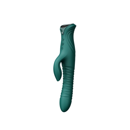 Вібратор Пульсатор кролик для точки G та з відростком для стимуляції клітора зеленого кольору Zalo Mose 2 Turquoise - 7