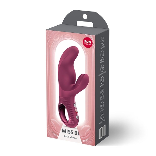 Вібратор-кролик бордовий Fun Factory MISS BI 2 незалежних двигуна - 10