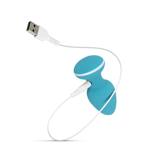 Анальная вибропробка Cala Azul Blanca Vibrating голубая - 7