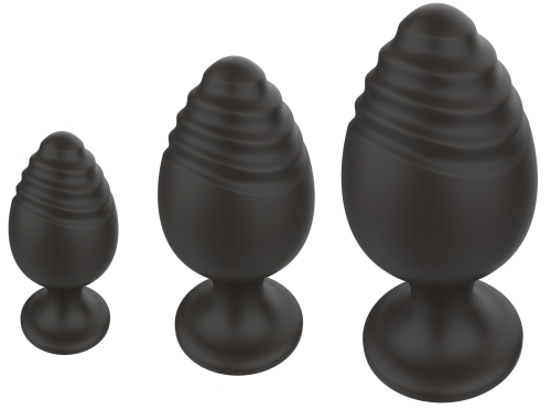 Анальні пробки чорного кольору 3 штуки BOSS of TOYS Boss Series Anal Plugs - 3