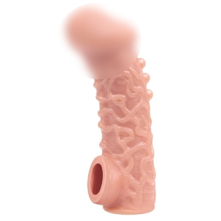 Насадка на член с отверстием для мошонки телесного цвета Kokos Cock Sleeve CS 007 размер L