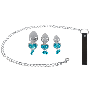 Набір із 4 пробок із повідцем сріблястого кольору You2Toys розмір S/M/L