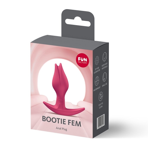 Анальний корок з тонким обмежувачем у вигляді бутона червоний Fun Factory BOOTIE FEM - 7