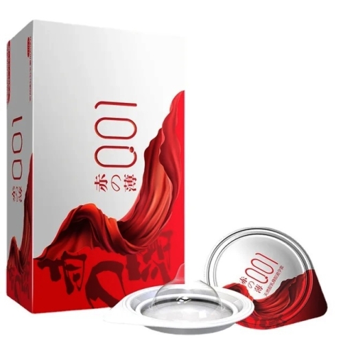 Ультратонкие презервативы с гиалуроновой смазкой и термоэффектом OLO Red &amp;amp; Silver 10 штук - 1