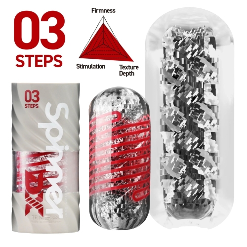 Мастурбатор для чоловіків червоного кольору Tenga Spinner DX 03 Steps - 2