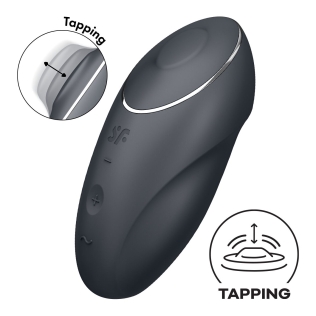 Кліторальний стимулятор сірого кольору Satisfyer Tap &amp;amp; Climax 1