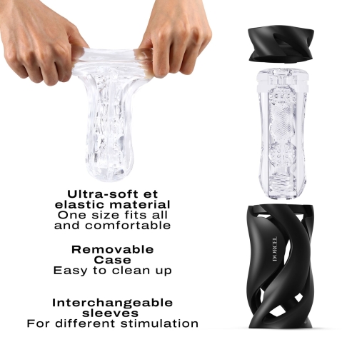 Мастурбатор в колбе для мужчин прозрачного цвета Dorcel Deep Blow Black - 4