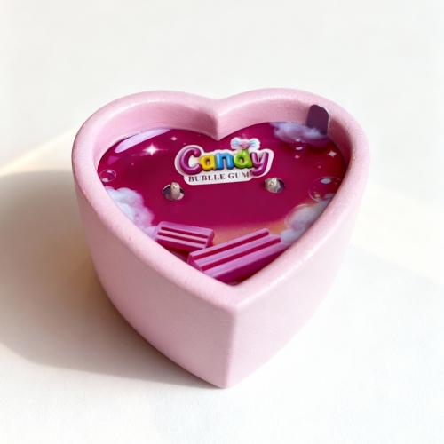 Масажна свічка у формі серця з ароматом жуйки Candy Bubble Gum 70 мл - 16