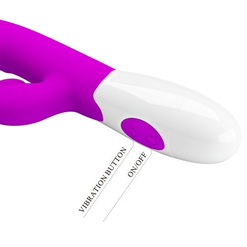 Вибратор-кролик с отростком для клитора розовый Pretty Love CERBERUS RABBIT VIBRATOR - 5