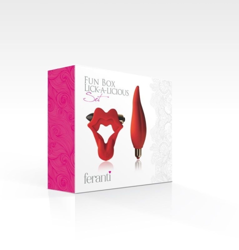 Набор вибраторов Язычек и губки крсный Rocks Off Feranti Fun Box Lick-a-Licious - 2