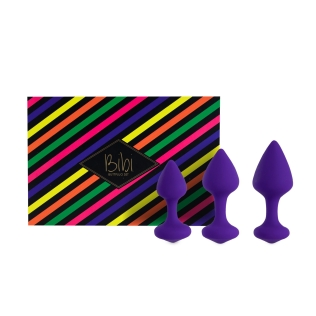 Набір силіконових анальних пробок фіолетові FeelzToys Bibi Butt Plug