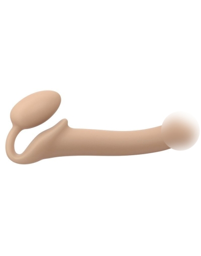 Страпон силиконовый гибкий безременой со стимуляцией клитора и точки G Strap-On-Me Flesh M - 1