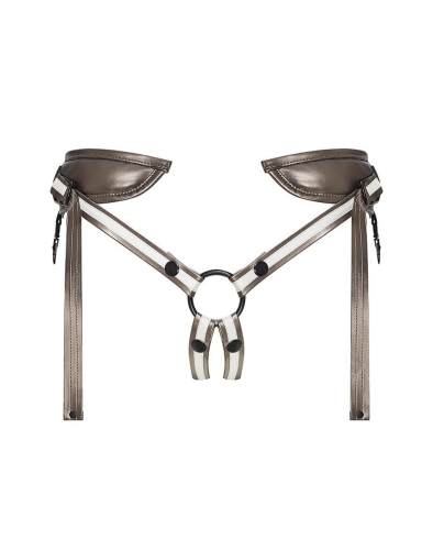 Трусики для страпона чорні Strap-On-Me Leatherette HARNESS DESIROUS - 3
