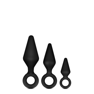 Набор силиконовых анальных пробок черный LUXE WEARABLE NIGHT RIMMER KIT