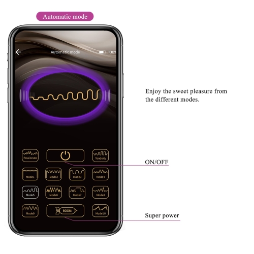 Смарт вибратор вагинальный фиолетового цвета Lybaile Pretty Love Ethan Mobile APP Control - 14