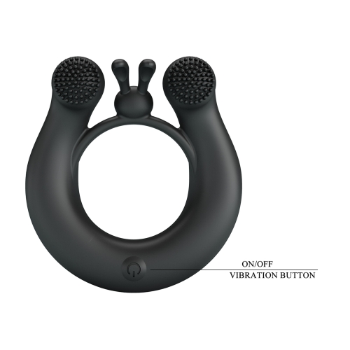 Эрекционное виброкольцо на член черное LYBAILE Pretty Love DAHLIA Vibrant Penis Ring - 10