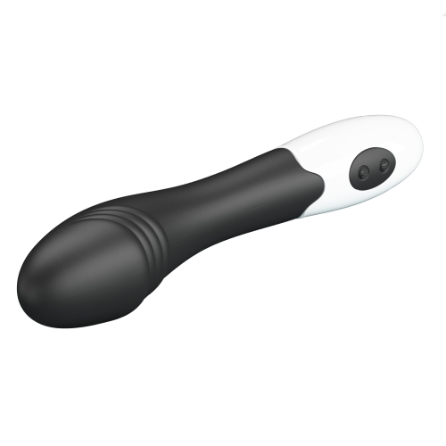 Вібратор для точки G ребристий чорно-білий Lybaile Pretty Love Elemental Vibrator - 6